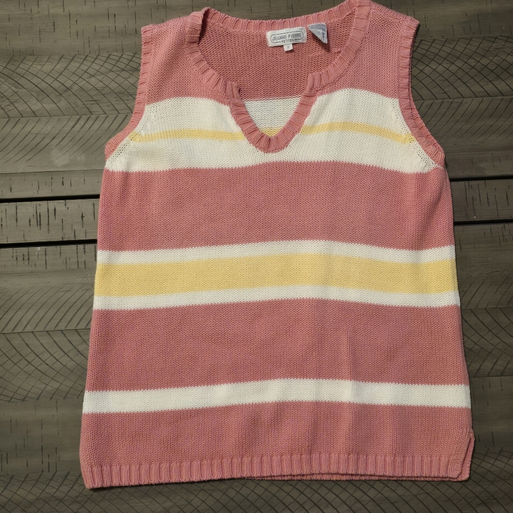 NWOT Jeanne Pierre Striped Sweater Vest